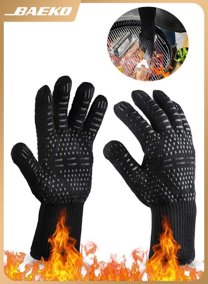 بيكو قفازات شواء مقاومة للحرارة 1472 درجة فهرنهايت، قفازات شواء، قفازات فرن سيليكون مانعة للانزلاق للاستخدام في المطبخ - Image 1
