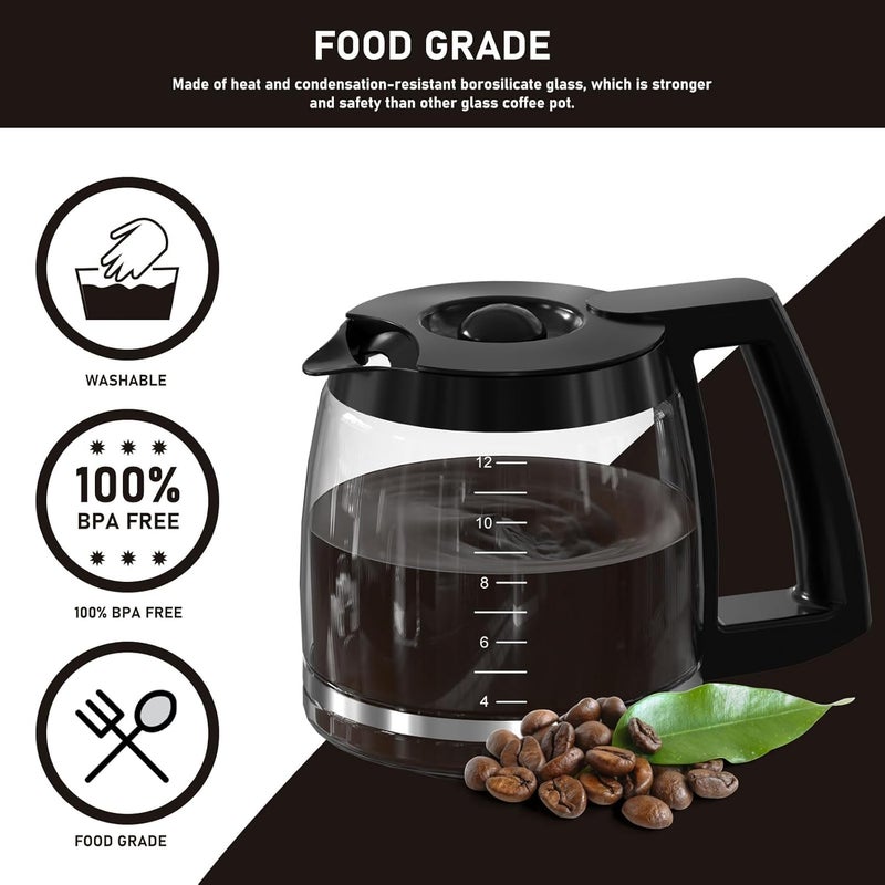 Colidier 12-Cup Coffee Pot Replacement Compatible with Cuisinart Coffee Maker Models SS-12, SS-15, SS-16, DCC-1100BK, DCC-1200, DCC-2650, CHW-12P1, DGB-400, DGB-550BK, DGB-550BK1, DGB-625BC and DGB-700BC - Image 4