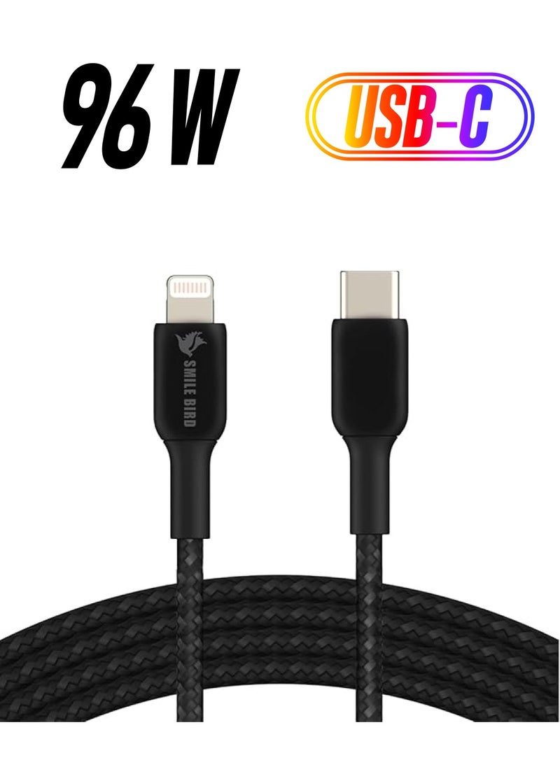 SMILE BIRD - Charger Cable 1.5M Nylon Braided iPhone Cable, USB C to Lightning Cable - Power Delivery 20W iPhone Adapter Cable for iPhone 14 Pro max/14 Pro/14 Plus/14, iPad Pro, iPhone 8-13 All Series - Image 1