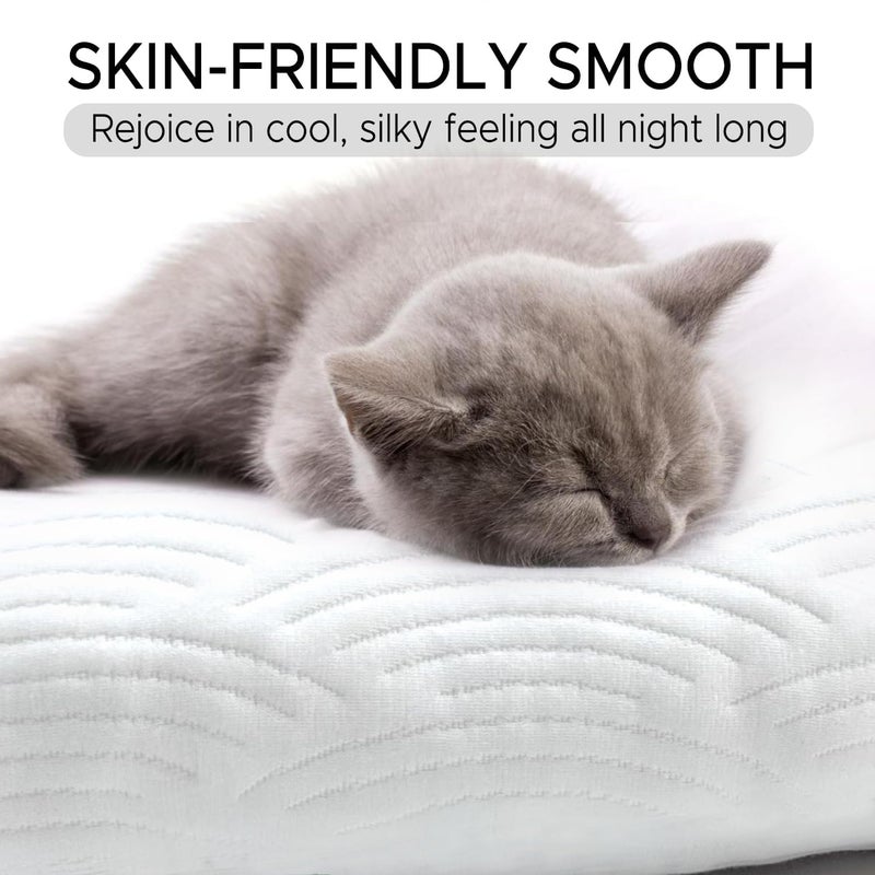 SCHNAUZER HOME Body Pillow for Adults - Soft Long Bed Pillows Insert for Sleeping - Shredded Memory Foam & Removable Washable Cover - Swan Shaped Side Sleeper Pregnancy Pillow 49 Inch (White) - Image 4