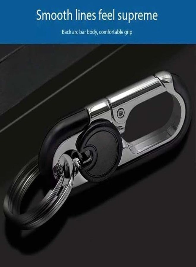 FLORISCA multifunctional car stainless steel key ring keychain anti-loss with holder/keyring hook/fashion waist buckle for men and women (Multicolor) - Image 5