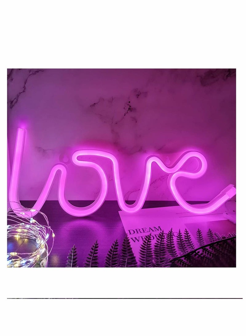 كابتن تيك LOVE Shape LED Neon Light, Creative USB Charging Trunk Proposal Decoration Light Atmosphere Bedhead Light Room Arrangement Night Light for Party Festival Daily Life KSA | Riyadh, Jeddah - Image 1