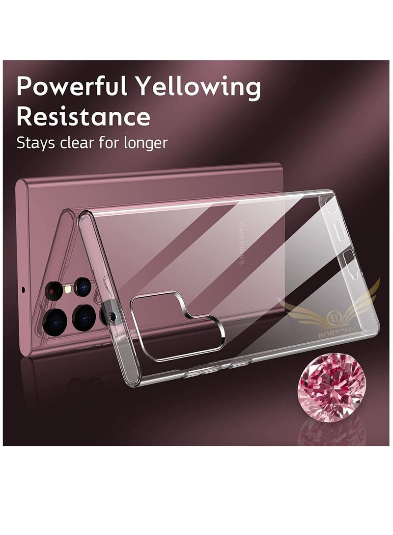 BORTONY Samsung Galaxy S22 Ultra Case Clear Slim Fit Crystal Clear Transparent Anti-Scratch Flexible Soft TPU - Image 2