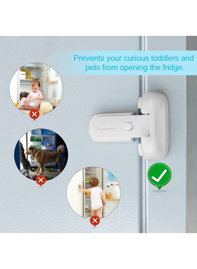 CLYMENE Refrigerator Fridge Freezer Door Lock for Kids, Child Proof Refrigerator Latch Lock to Keep Door Closed, No Tools Required and Easy Installation (White) - Image 4
