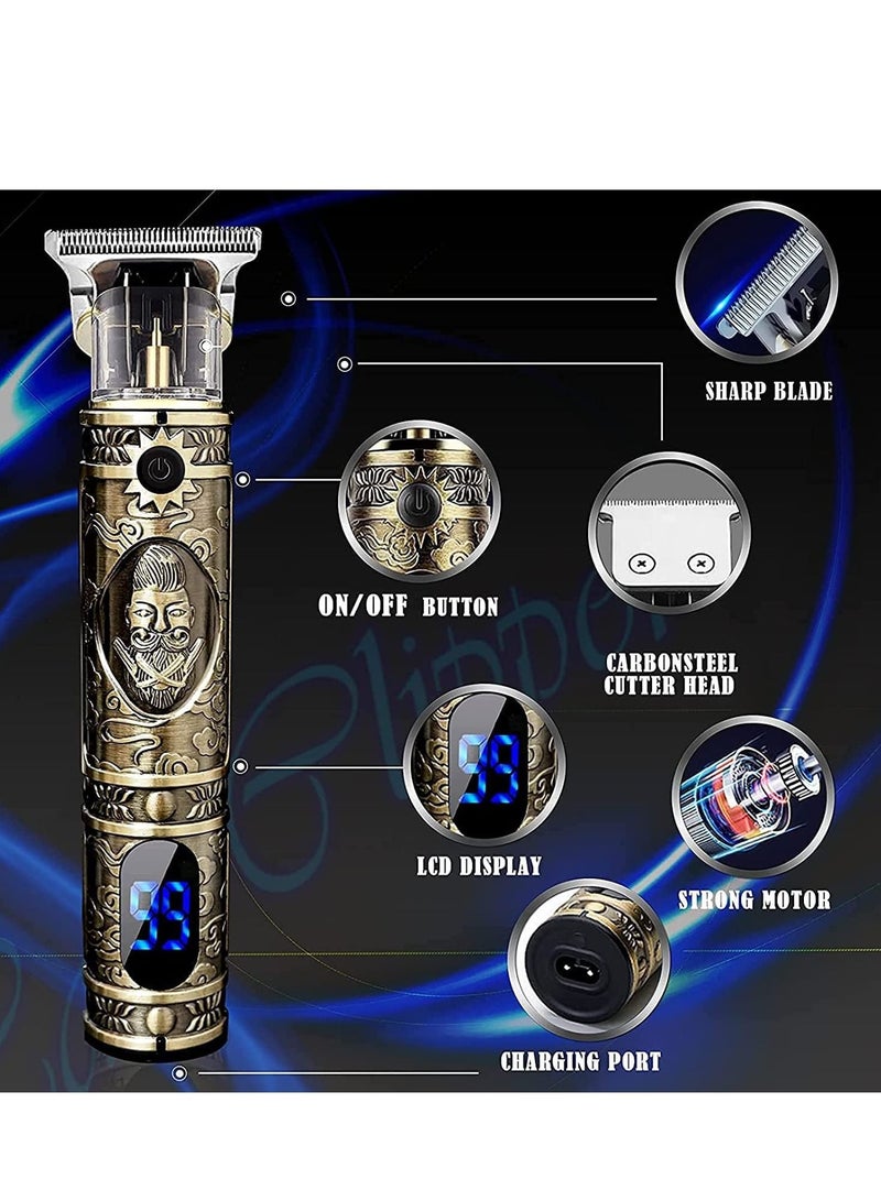 مقصات لحية للرجال، ماكينة حلاقة شعر احترافية بدون سلك مع شفرات T لتحديد الشكل، ماكينة حلاقة للصلع ببطارية 1500 مللي أمبير و180 دقيقة من وقت العمل هدايا للرجال - Image 4