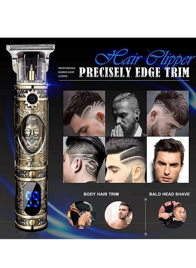 مقصات لحية للرجال، ماكينة حلاقة شعر احترافية بدون سلك مع شفرات T لتحديد الشكل، ماكينة حلاقة للصلع ببطارية 1500 مللي أمبير و180 دقيقة من وقت العمل هدايا للرجال - Image 2