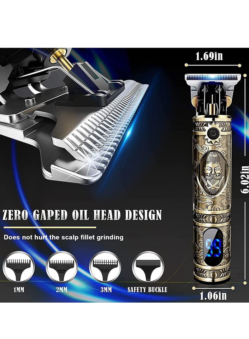 مقصات لحية للرجال، ماكينة حلاقة شعر احترافية بدون سلك مع شفرات T لتحديد الشكل، ماكينة حلاقة للصلع ببطارية 1500 مللي أمبير و180 دقيقة من وقت العمل هدايا للرجال - Image 3