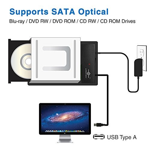 Vantec CB-ST00U3 NexStar USB 3.0 to SATA 6Gbps Optical/Storage Adapter, Black - Image 3