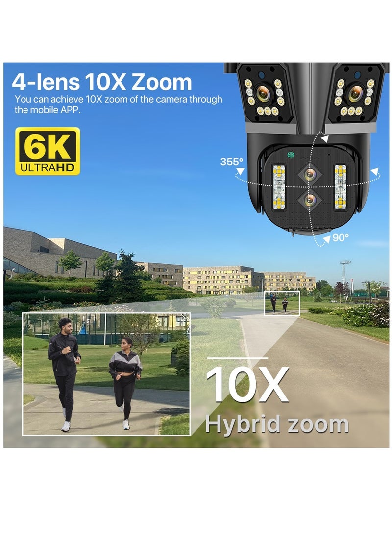 AROAQ 6K HD WIFI IP Camera 16MP 10X Hybrid Zoom Auto Tracking PTZ Camera Outdoor Four Lens Three Screen Security Cam 4K Surveillance - Image 3