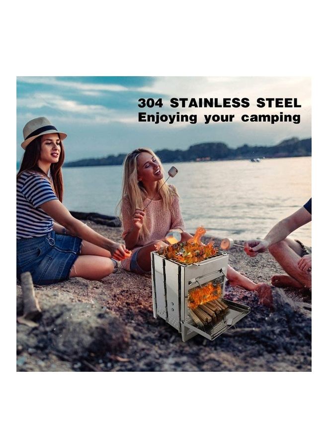 NIBEMINENT Portable Folding Stainless Steel Wood Burning Camping Stove 8.3 x 5.9 5.9inch - Image 4