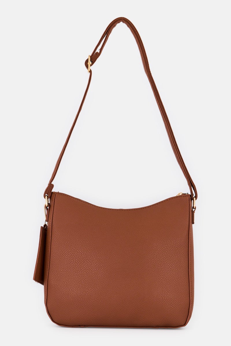 Alexis Bendel Women Brand Logo Cross Body Bag With Card Holder, Brown  - Image 2