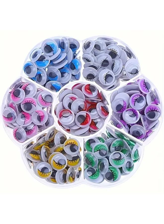 100pcs Self-Adhesive Eyelash Eyes Assorted Colors DIY Craft Scrapbooking PVC - Image 1