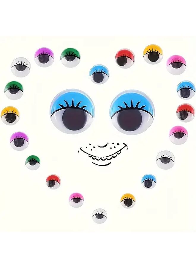 100pcs Self-Adhesive Eyelash Eyes Assorted Colors DIY Craft Scrapbooking PVC - Image 3