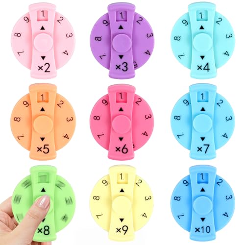 QETRABONE 9 Pcs Math Fidget Spinners Math Fidget Toy for Adults Learn Multiplication and Division with The Math Spinners Math Game for Home Classroom Prizes - Image 1