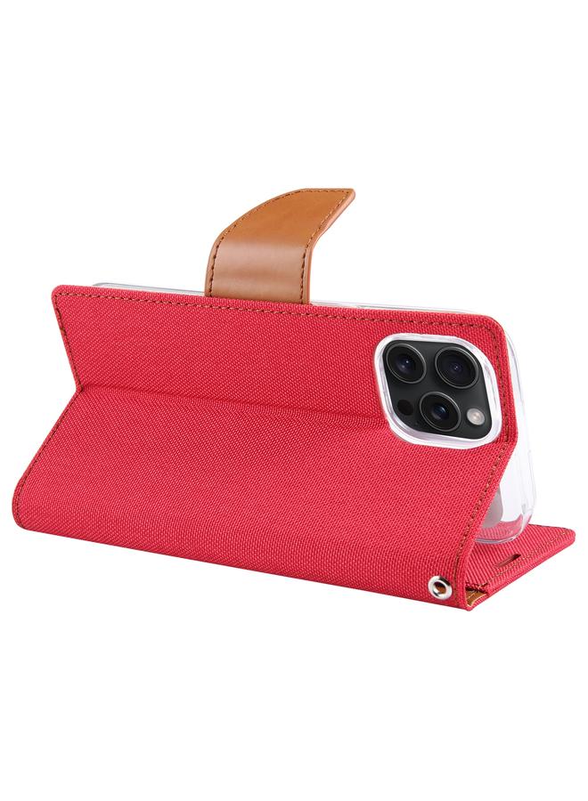 GOOSPERY Case For iPhone 15 Pro Max CANVAS DIARY Fabric Texture Flip Leather Phone Case  - Image 3