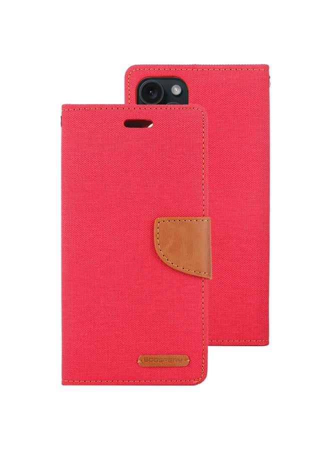 GOOSPERY Case For iPhone 15 Pro Max CANVAS DIARY Fabric Texture Flip Leather Phone Case  - Image 2