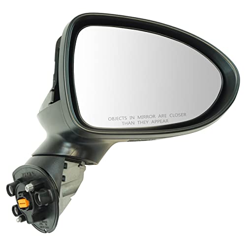 TRQ Passenger Side Mirror Assembly Electric Adjustment Heated No Memory Black Compatible with 2014-2017 Kia Rio KI1321187 - Image 1