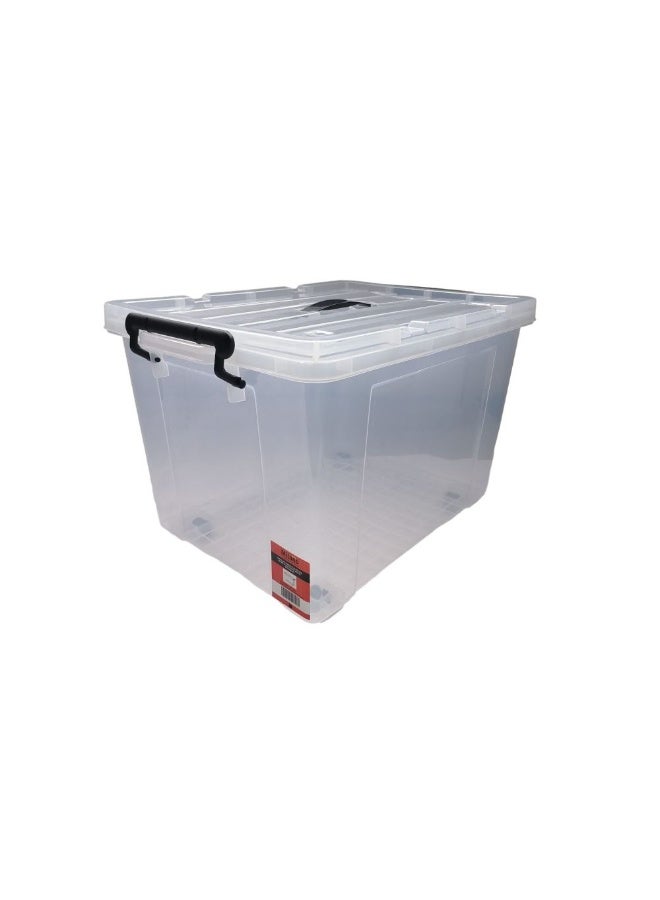 Milano Clear Plastic Storage Box with Wheels - 48L, 53.5x39x35cm, Durable Household Organizer for Easy Storage, Ideal for Home & Office Use - Clear Container - Image 2