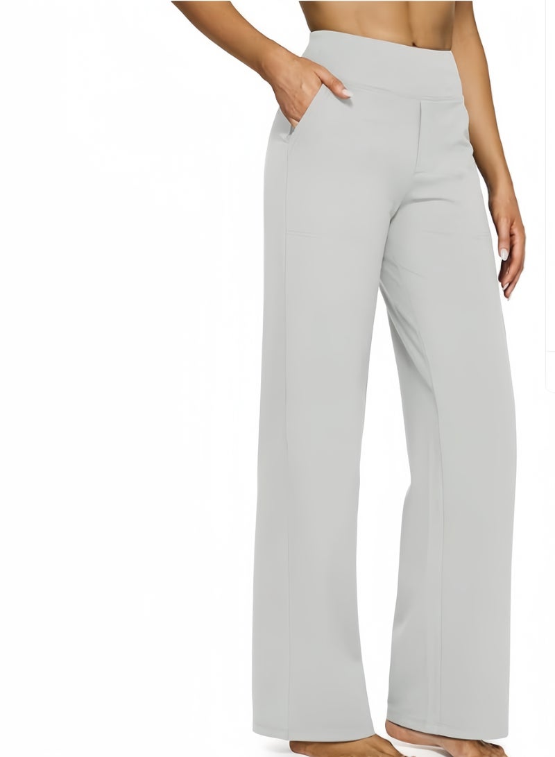 NIBEMINENT Yoga Pants Women Wide Leg Pants with Pockets High Waist Stretch Dress Casual Sweatpants Petite/Regular/Tall - Image 1