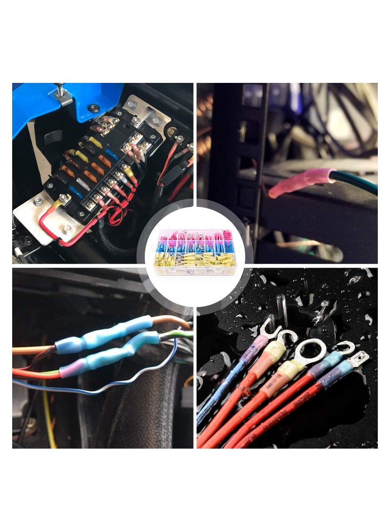 270 PCS Heat Shrink Wire Connectors Waterproof Automotive Marine Assortment Splices Rings Fork Hooks Butt - Image 5