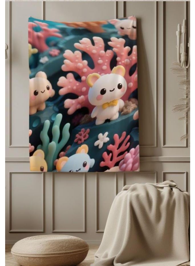 عام بطانية رقيقة من الفانيلا الكرتونية للأطفال والرضع (دافئة ومريحة، ومناسبة للنوم والألعاب) 70 سم * 100 سم - Image 4