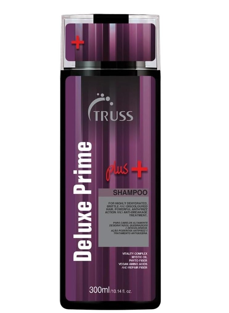 تروس شامبو تروس ديلوكس برايم بلس + | مضاد للتجعد، علاج مرطب للشعر التالف | شامبو إصلاح وترطيب الشعر للنساء والرجال | يضيف لمعانًا ويقوي ويعيد المرونة | 300 مل/10.14 أونصة سائلة - Image 1