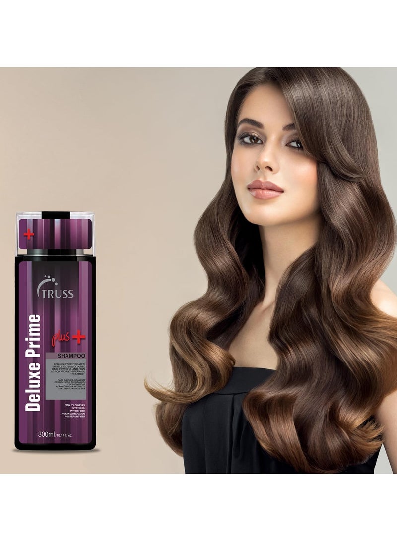 تروس شامبو تروس ديلوكس برايم بلس + | مضاد للتجعد، علاج مرطب للشعر التالف | شامبو إصلاح وترطيب الشعر للنساء والرجال | يضيف لمعانًا ويقوي ويعيد المرونة | 300 مل/10.14 أونصة سائلة - Image 3
