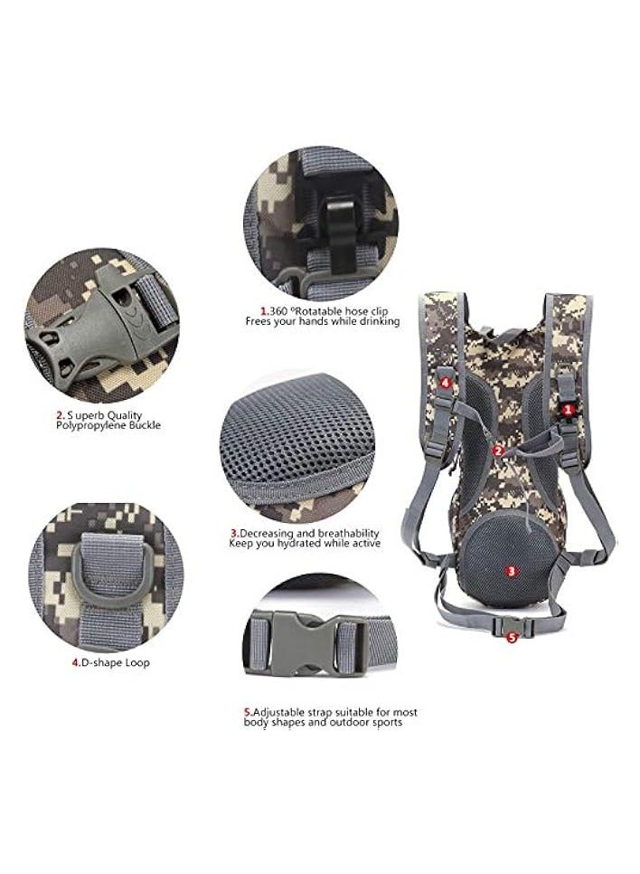 Green Tiger Tactical Hydration Pack Backpack, Outdoor Sports Lightweight MOLLE Daypack for Biking Marathon Hiking Climbing Running Hunting Cycling Without Water bladder - Image 3