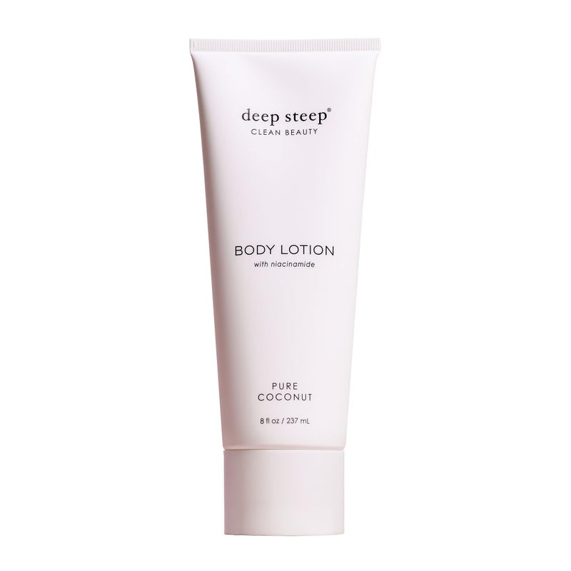 Deep Steep Body Lotion, Pure Coconut, 8 oz â€“ Moisturizer with Coconut Oil, Shea Butter, Argan Oil, Aloe Vera & Niacinamide â€“ Vegan, Clean Beauty, Daily Skin Hydration - Image 1
