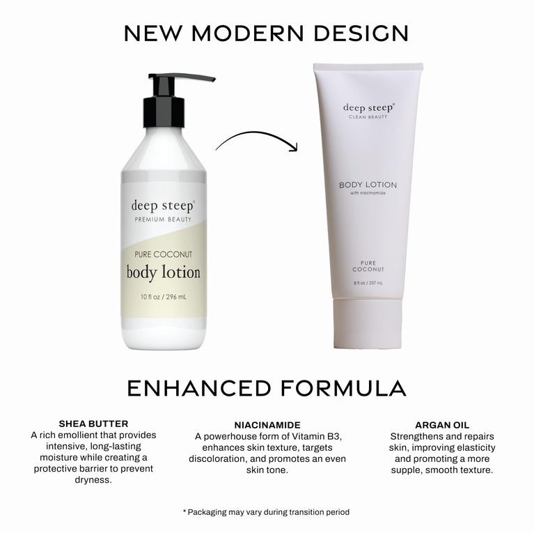 Deep Steep Body Lotion, Pure Coconut, 8 oz â€“ Moisturizer with Coconut Oil, Shea Butter, Argan Oil, Aloe Vera & Niacinamide â€“ Vegan, Clean Beauty, Daily Skin Hydration - Image 3