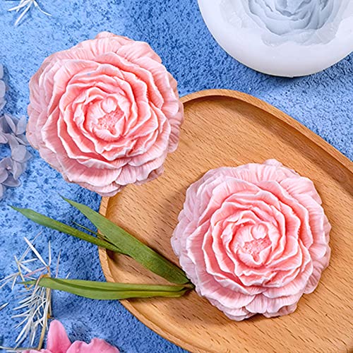 japleed 2PCS Flower Molds Silicone Candle Soap Molds Bloom Flower Silicone Fondant Mould 3D Peony Cake Candy Jelly Chocolate Mold Decoration Baking Tool - Image 2