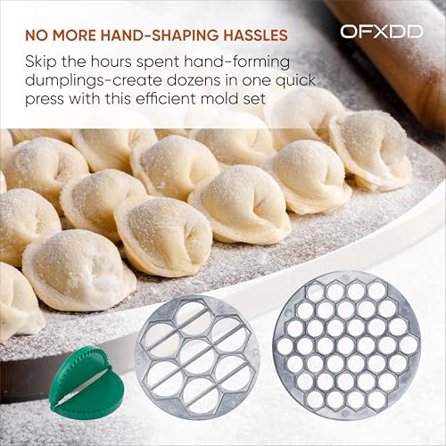 OFXDD Russian Pelmeni Ravioli Mold Maker - Pack of 3 - Chebureki Maker Mold - Dumplings Metal Molds - Image 4
