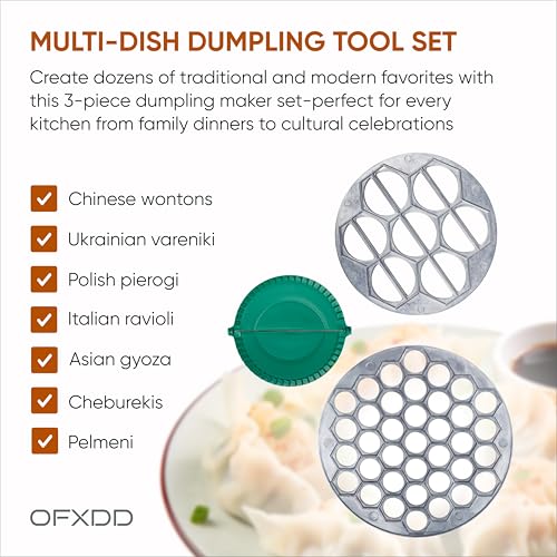 OFXDD Russian Pelmeni Ravioli Mold Maker - Pack of 3 - Chebureki Maker Mold - Dumplings Metal Molds - Image 3