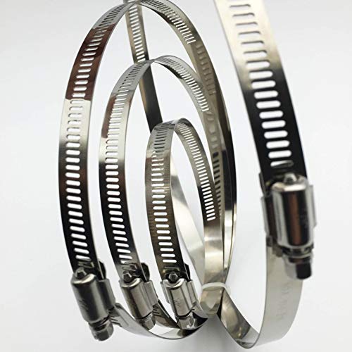 EesTeck 4Pcs 3" Adjustable 304 Stainless Steel Duct Clamps Hose Clamp Pipe Clamp Air Ducting Clamp worm drive hose clamps （65mm-89mm） - Image 3