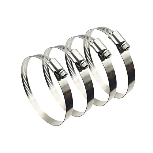 EesTeck 4Pcs 3" Adjustable 304 Stainless Steel Duct Clamps Hose Clamp Pipe Clamp Air Ducting Clamp worm drive hose clamps （65mm-89mm） - Image 1