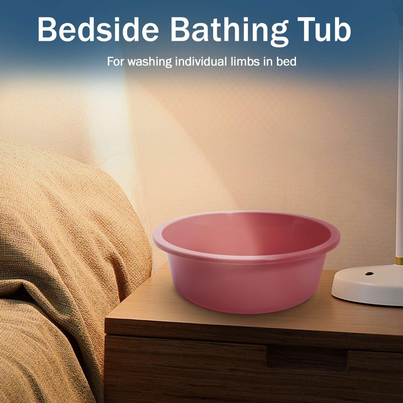 TenderGentle Plastic Wash Basin - 5 Pack of 5 Liter Round Plastic Tub with Rolled Rim - Good for Washing Veggies, Laundry, and Hands and Feet - Good for Hospitals, Nursing Homes, and Medical Facilities - Image 3