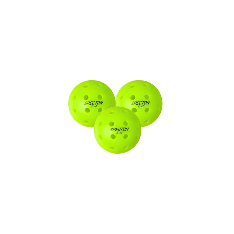SPECTON 40 Holes Performance Outdoor Pickleballs Plastic and Polyester Pack of 3 - Image 1