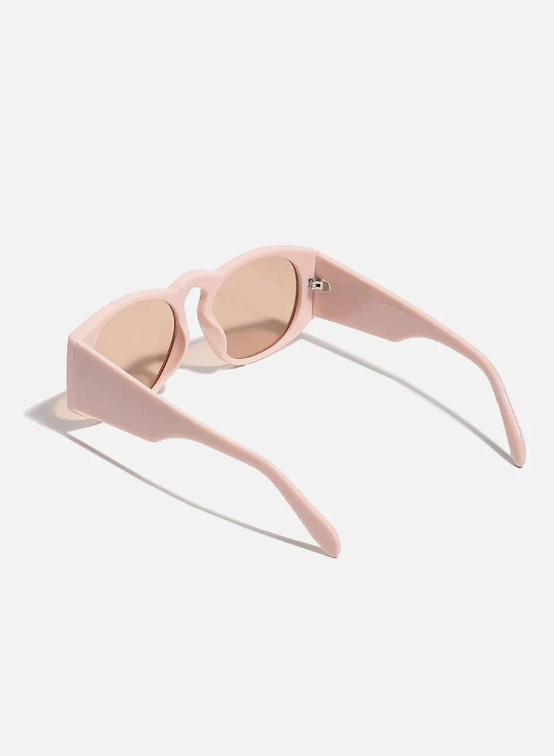 Haute Sauce Pink Frame Retro Sunglass