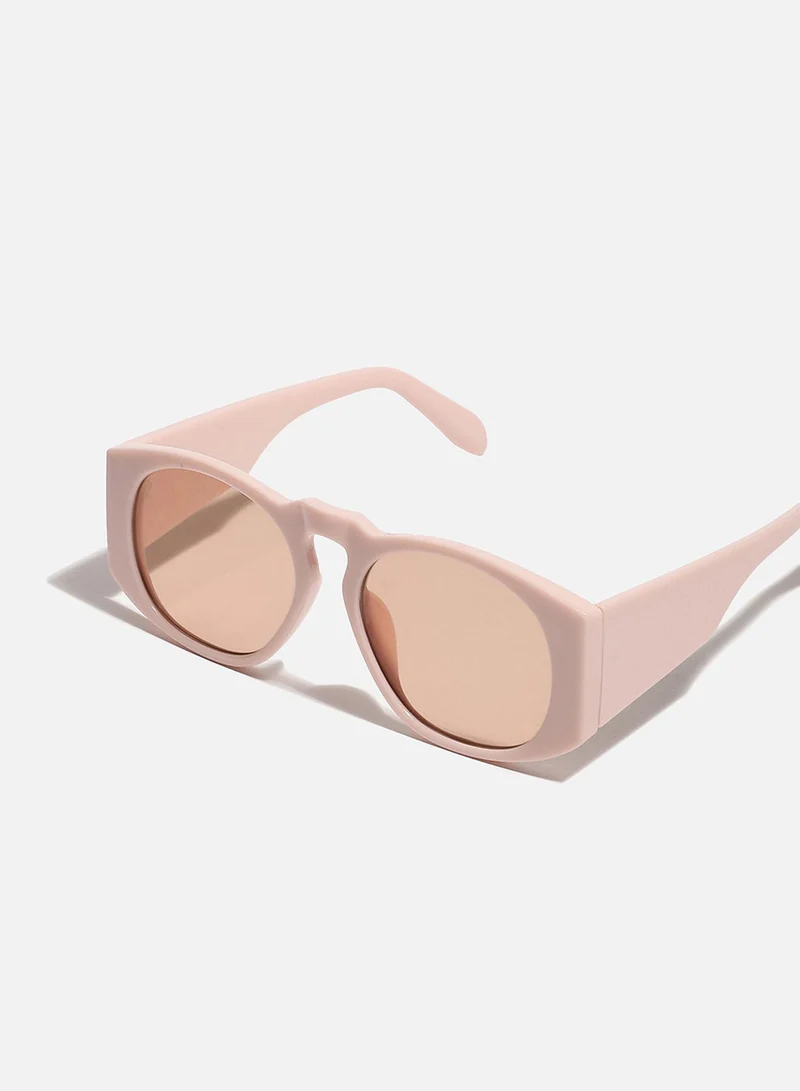 Haute Sauce Pink Frame Retro Sunglass