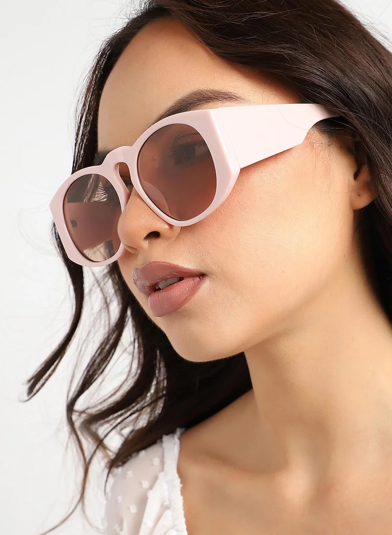 Haute Sauce Pink Frame Retro Sunglass
