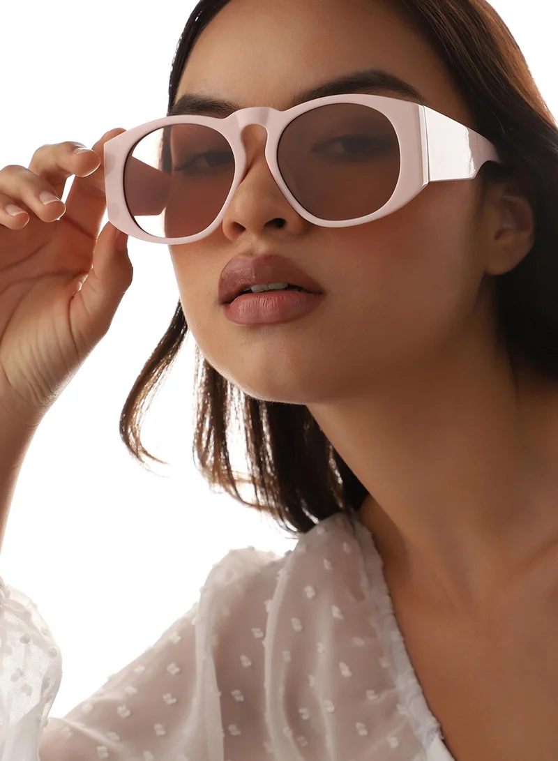Haute Sauce Pink Frame Retro Sunglass