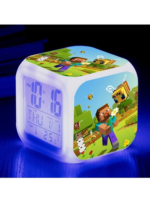 Minecraft Night Light with Alarm Clock Display Temperature and Date