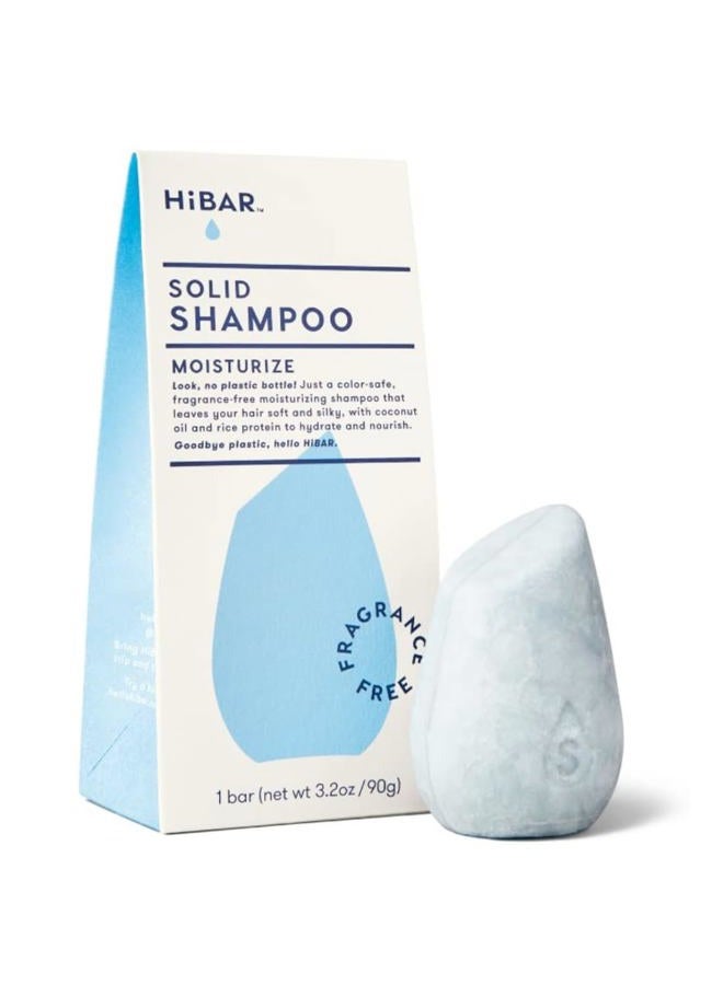 HiBAR هاي بار - شامبو بار خالي من العطور - للشعر الجاف والمجعد - يغذي ويرطب - مع زيت جوز الهند وفيتامين ب5 - خالي من البلاستيك - صابون وخالي من البارابين والسلفات - آمن للألوان ونباتي - 1 بار صلب - Image 1