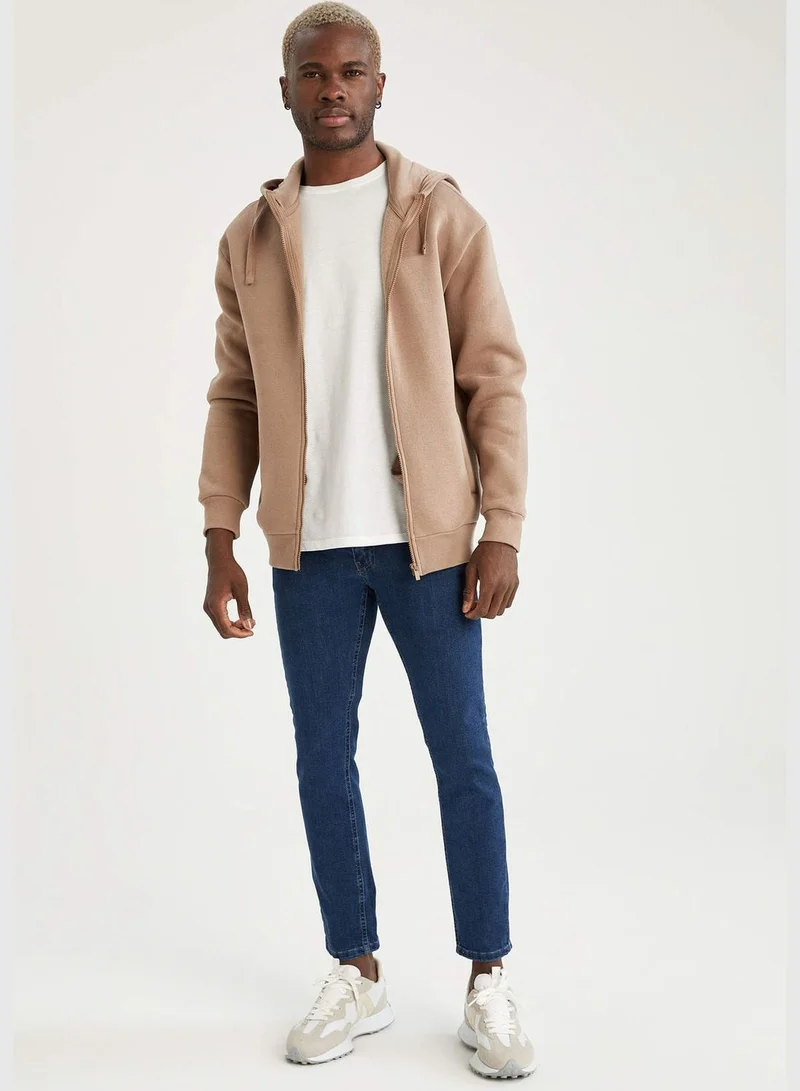 DeFacto Relax Fit Long Sleeve Zippered Sweatshirt