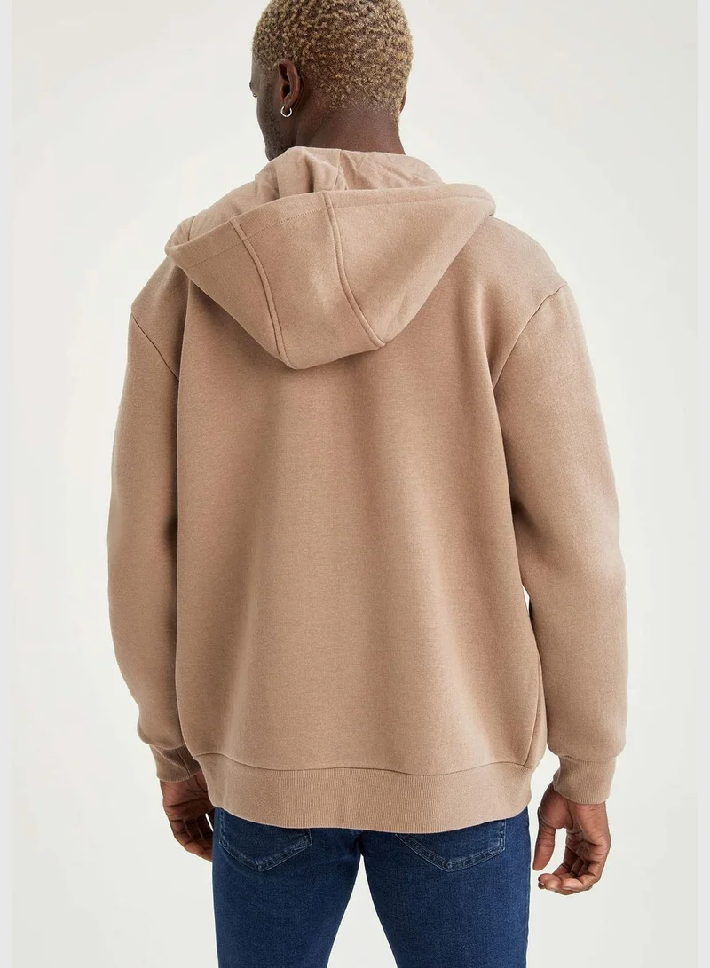 DeFacto Relax Fit Long Sleeve Zippered Sweatshirt