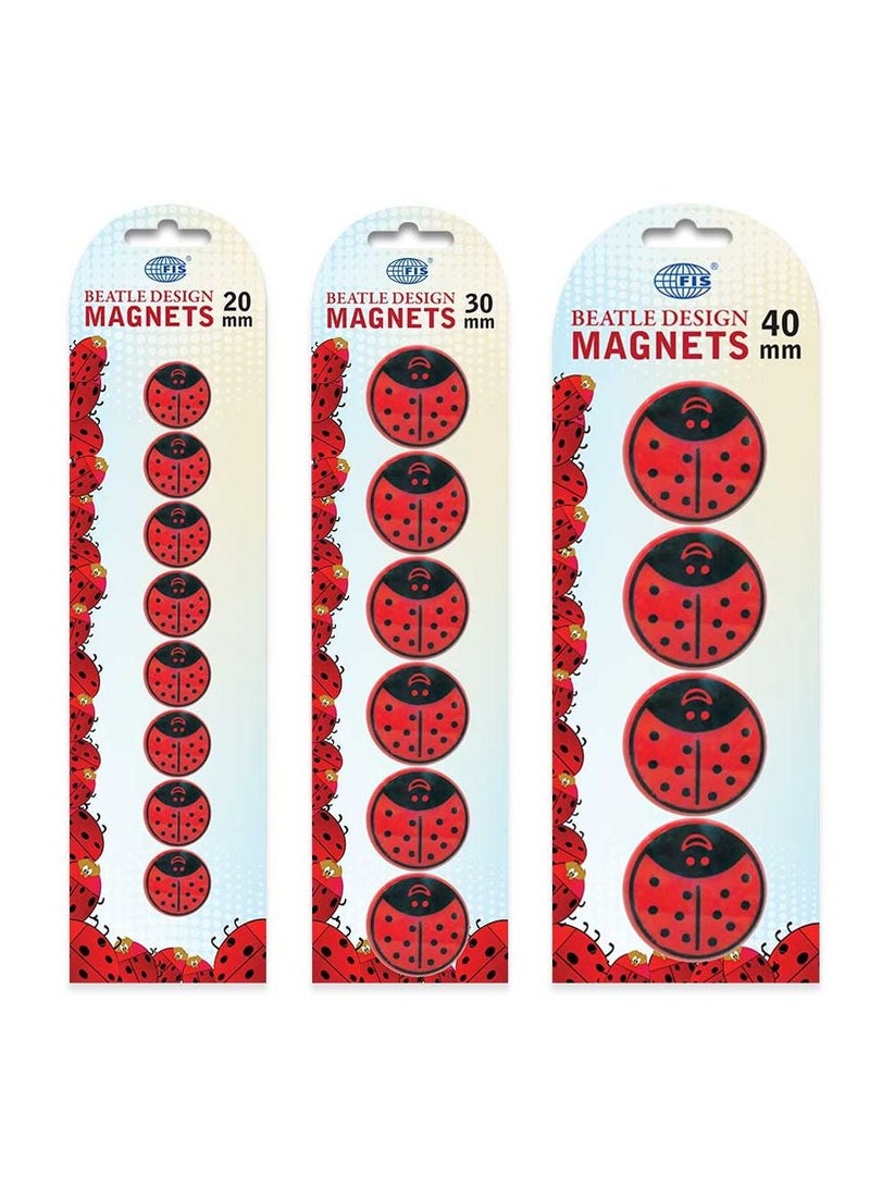 FIS Beatle Design Magnet, 3 Sets (20mm set, 30 mm set,  40 mm set) -FSMI203040/3 - Image 1