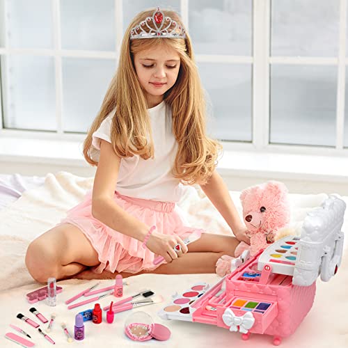 Teensymic طقم مكياج قابل للغسل للأطفال ألعاب للبنات هدايا، ألعاب تينسيميك للبنات هدية عيد ميلاد الأميرة، ألعاب مكياج للبنات من عمر 4 - 12 - Image 2