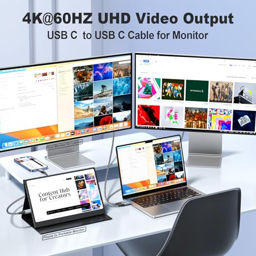 LDLrui USB C to USB C Monitor Display Cable 6FT, 20Gbps Data Transfer 100W Fast Charge 4K Video Output USB3.2 Gen 2×2 Cable for MacBook, iPad, iPhone 15 Pro/Max, Samsung S21, Dell XPS, Portable Monitor - Image 2