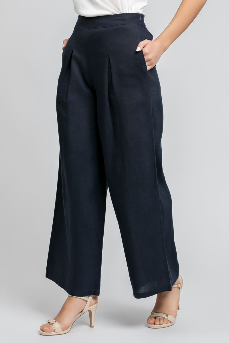 RINA Wide Leg Pleated Pants - Image 3