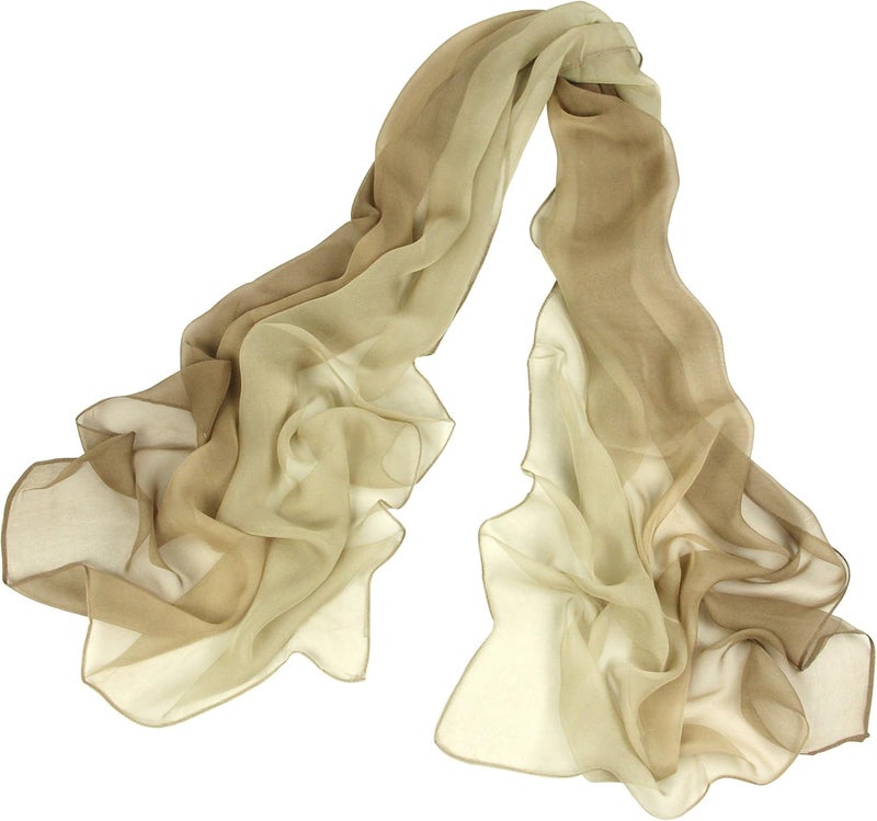 PANTONIGHT Long Chiffon Sheer Scarf Gradient Shaded Colors Lightweight Scarf For Womens - Image 1